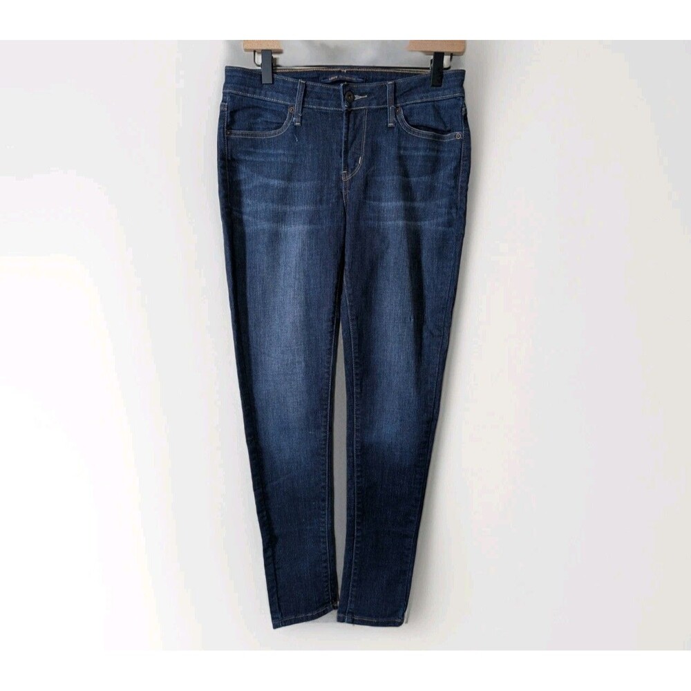 Levis Legging Jeans Womens 8 Skinny Mid Rise Blue Distressed Stretch Denim
